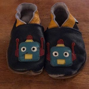 Leather baby robot shoes